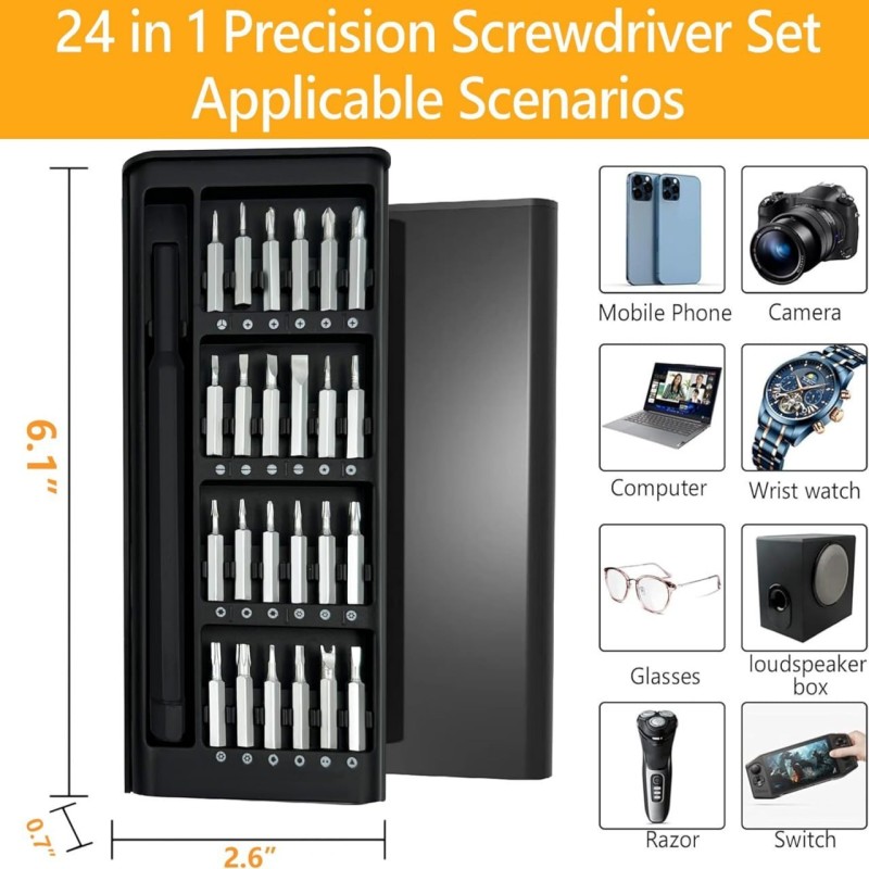 Aluminum Alloy 24 in 1 Precision Screwdriver Set